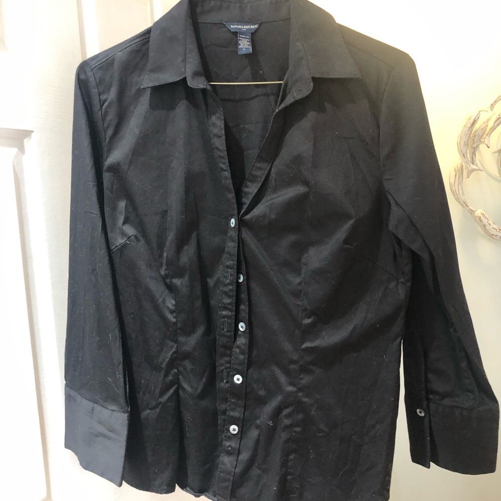 Banana Republic Black Stretch large Shirt